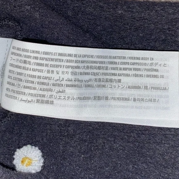 HOLLISTER Daisy Cropped Pullover Hoodie Sweatshirt in Dark Gray/Black Size S - Picture 8 of 8